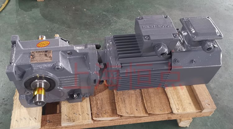 K37系列減速機輸入配變頻電機，輸出雙軸A+B 實物照片