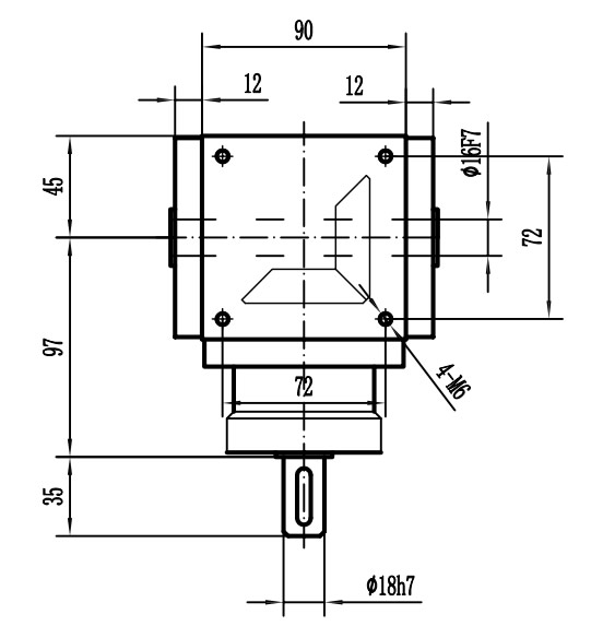 HDA09系列換向器：HDA09-2：1-E外形安裝尺寸圖3